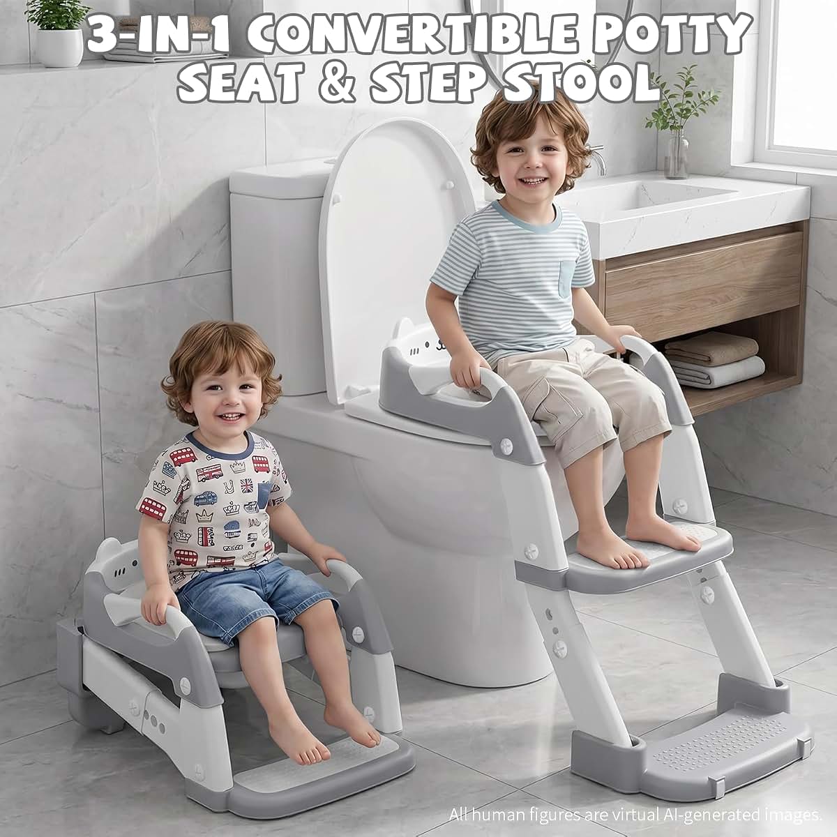 Snugzy 3-in-1 Foldable Potty Training Seat With Step Stool (photo 2)