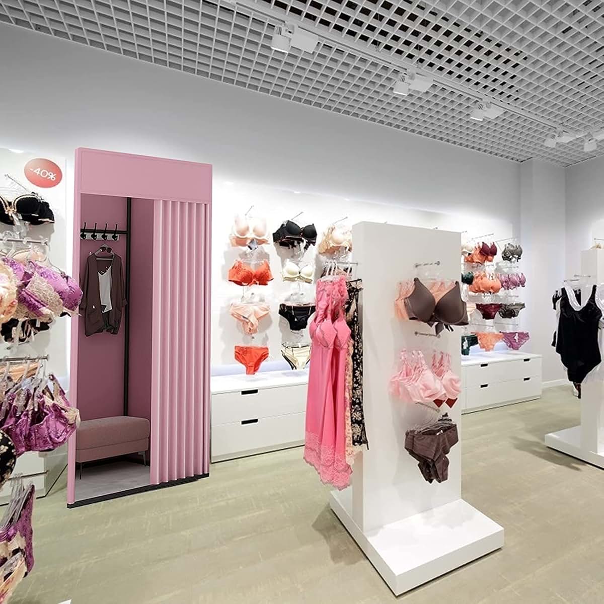Saako Freestanding Changing Room With Blackout Curtains In Pink (photo 3)