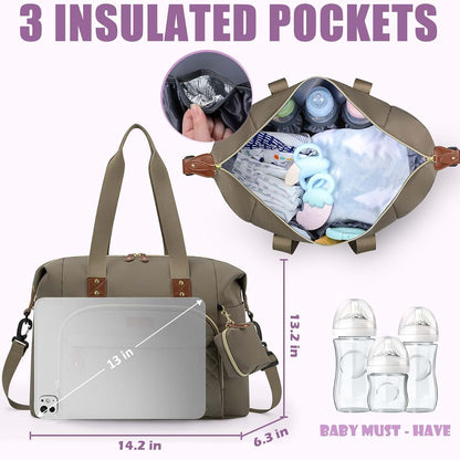 Tuwubi Diaper Bag Tote With Pacifier Case