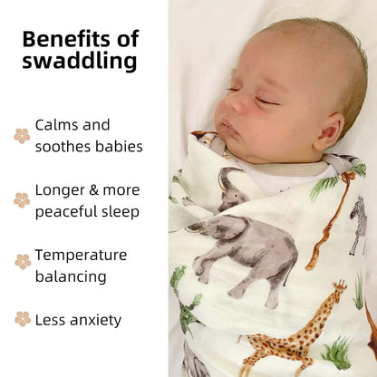 Muslin Swaddle Blanket for Baby | Woodland Receiving Wrap