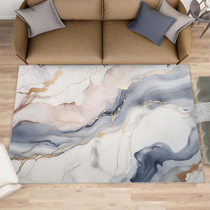 Hyguiuid Modern Luxury Marble Area Rug 5x6 - Stone Textured Marbling Area Rugs