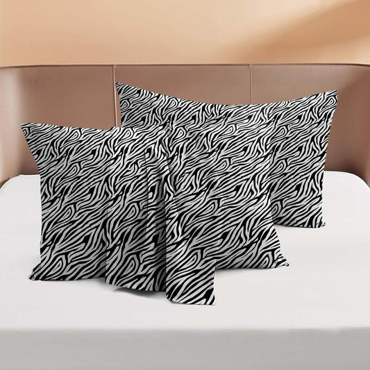 Pink Design Den 1000 Series Pima Cotton Travel (13x18) Pillowcases Set of 2 - Zipper Closure, (Zebra Print)