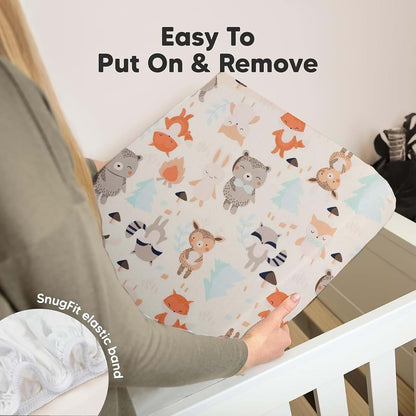 Aisawate Bassinet Fitted Sheets, Animal Park