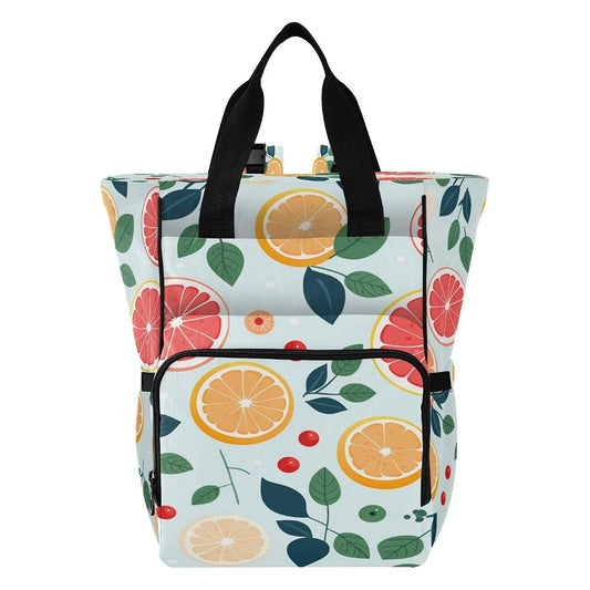LINNIKEEEE Fruit Pattern Lemons Diaper Bag Travel Backpack Large Capacity Tote Mom Bags for Dad Women Girls