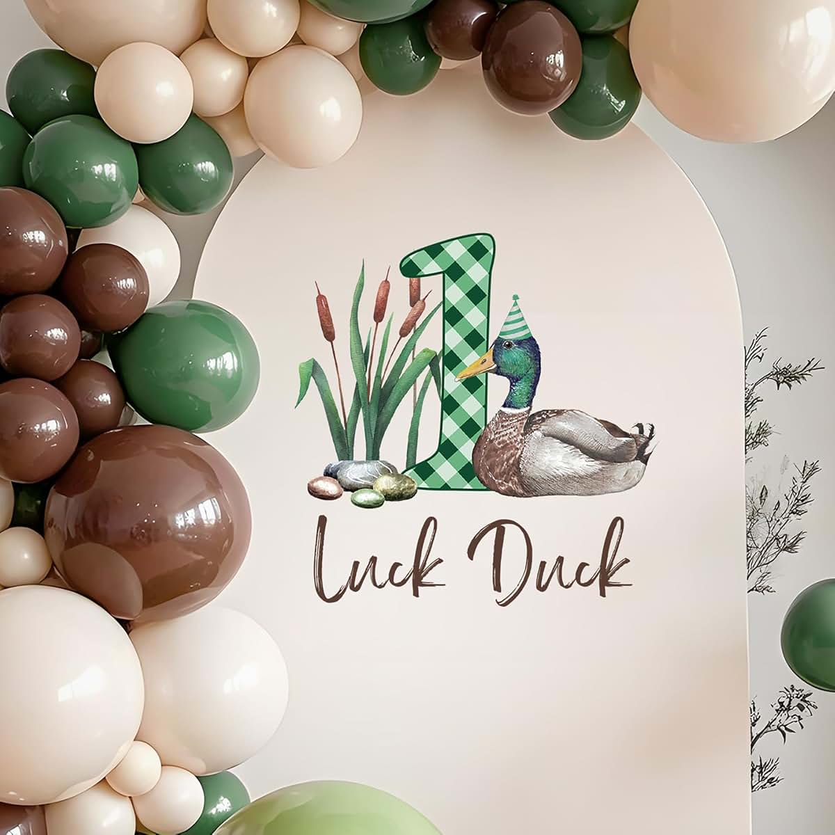 Dvehdbay Mallard Duck Birthday Party Decorations Luck Duck Sign Decal