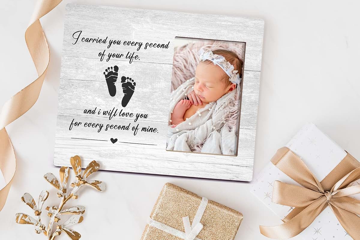 Orchroma I Carried You Every Second Picture Frame Rustic Gray Wood