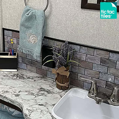 Tic Tac Tiles 9.84 Ft Peel and Stick Trim for Backsplash Tile Edge Self-Adhesive Flexible Liner for Corner Decor in