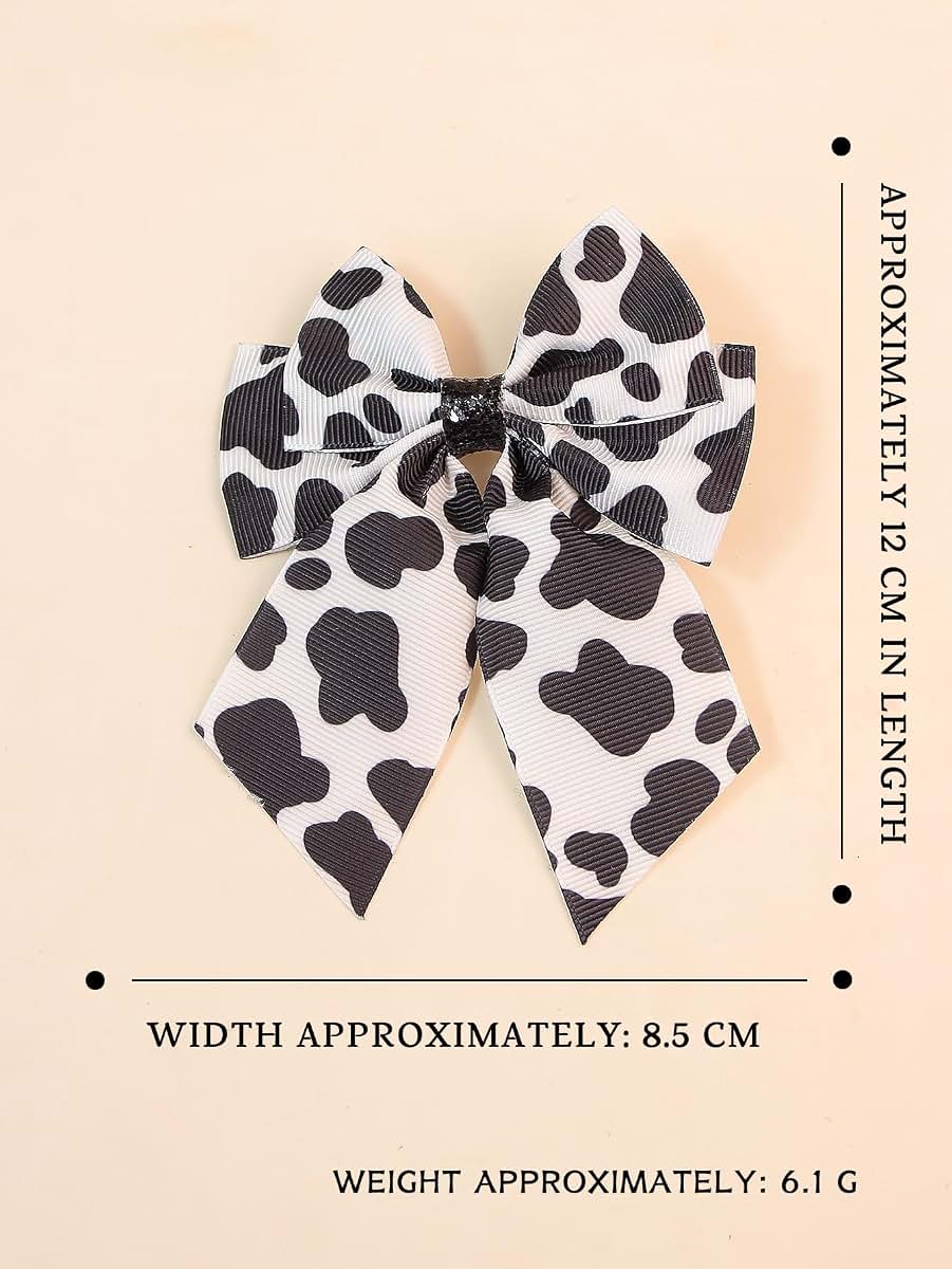 Leopard Hair Bow Clip Set for Girls and Women