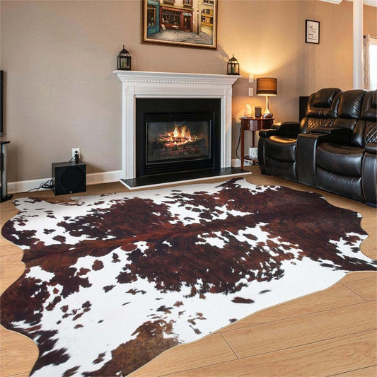 Coffinsea Faux Cowhide Rug Large Tricolor Cow Hide Rug 6.2x7.6 Ft