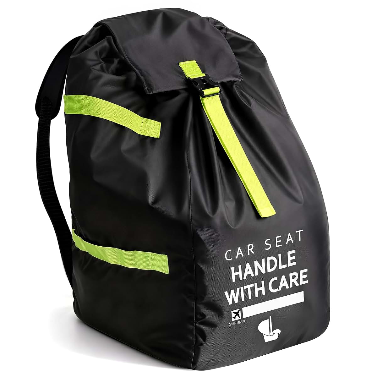 Guiseapue Car Seat Travel Bag for Airplane, Black Polyester Backpack