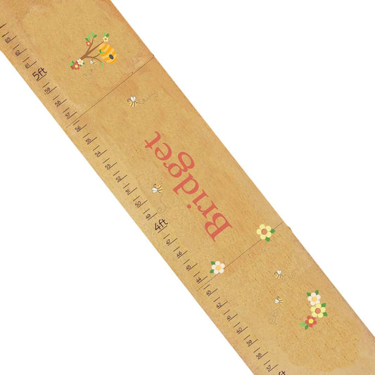 My Bambino Personalized Bee Theme Growth Chart for Nursery