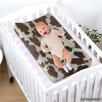 Cow Print Changing Pad Cover for Baby Diaper Change Table Covers