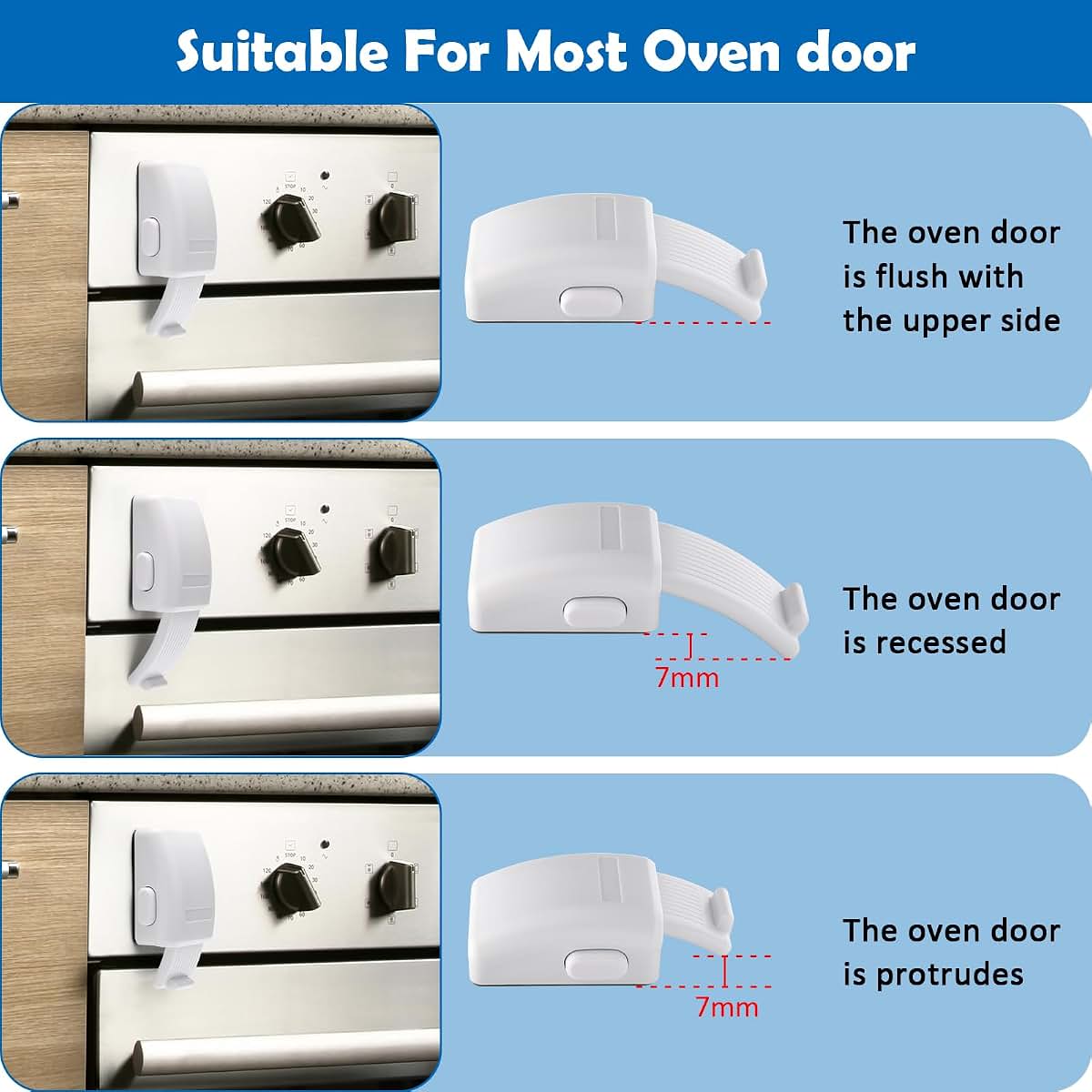 Windspeed 2Pcs Childproof Oven Door Lock Heat Resistant PC