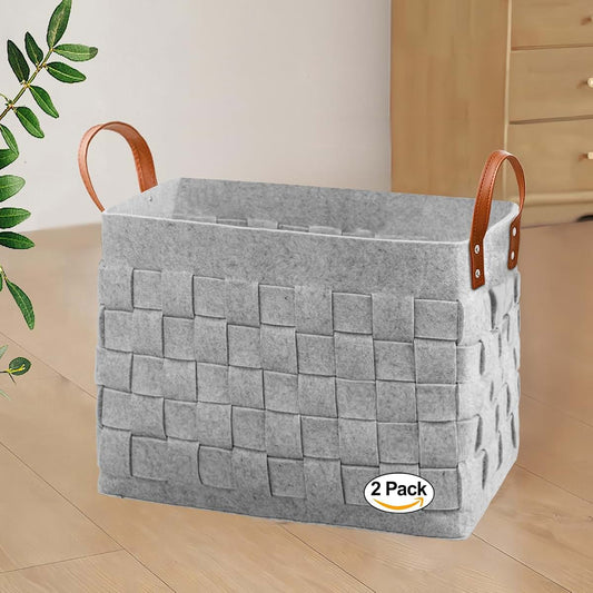 Boldmonkey Blankets Basket Light Gray Storage Bins