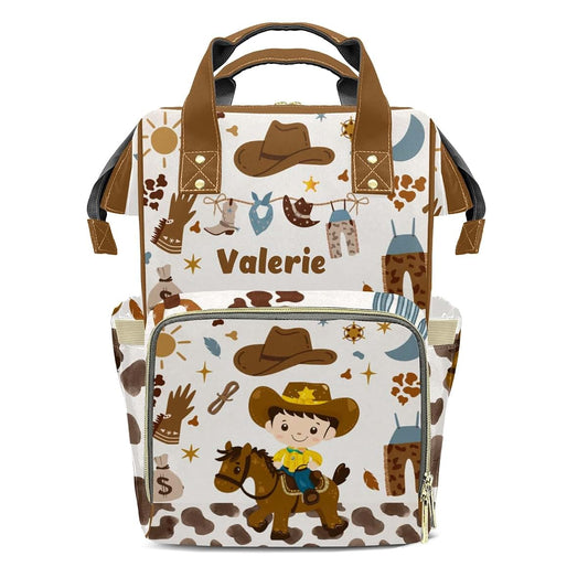 LiSoAkWE Horse Rodeo Western Personalized Diaper Bag Backpack,Customized Nappy Backpack for Travel Outdoor with
