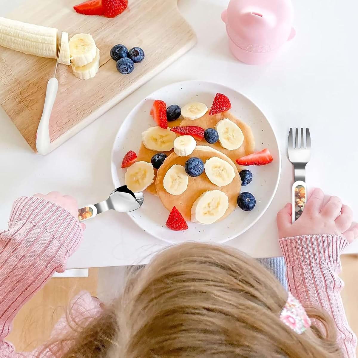 WZYCWB Standing Lion Pattern Tableware Set 3-Piece Set Kindergarten Tableware Outdoor Picnic Portable Tableware (photo 4)
