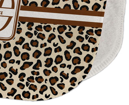 Baby Milano Leopard Print Burp Cloth - Fleece w/Name and Initial (photo 3)
