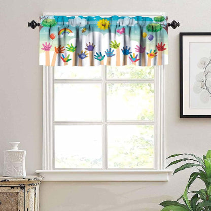 Nitmbi Children's Cartoon Bee Rainbow Valance Curtain 54x18 Inch Polyester