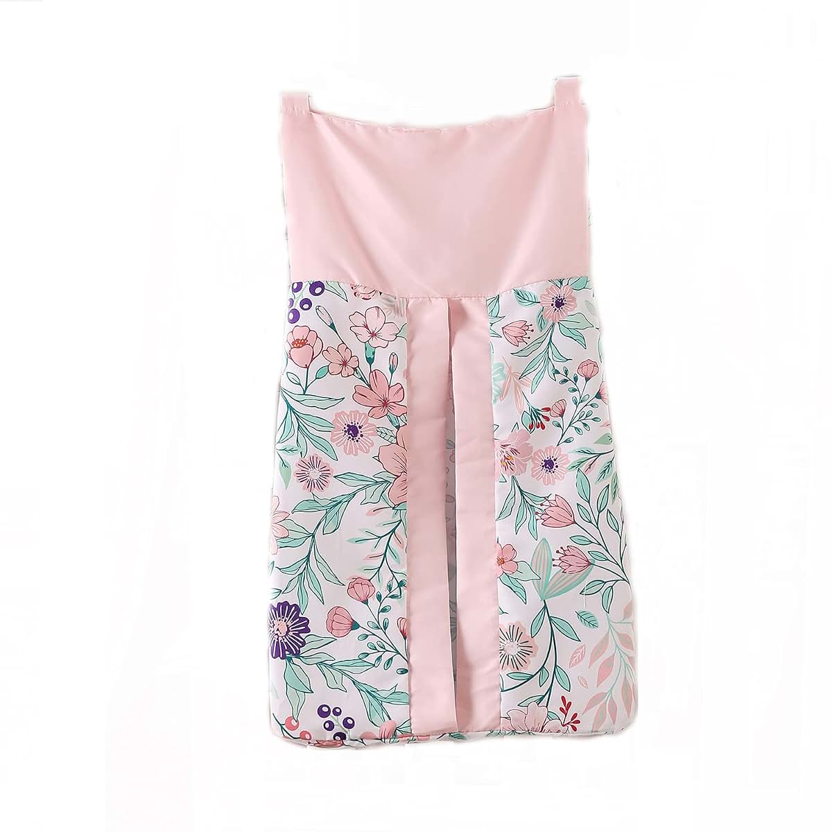 CribMATE Pink Floral Cot Diaper Organizer Bag for Baby Girl