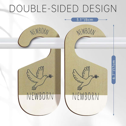 Closet Dividers for Clothes Organizer - Set of 8 Wooden Double-Sided Baby Clothes Size Dividers