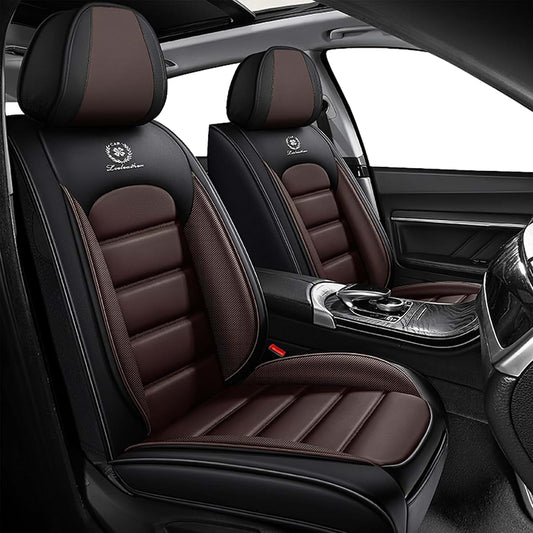 3DLEATHER for Toyota Camry 2004 All Season Front Seats Cover, 360° Full Coverage Customized Seat Protectors Airbag