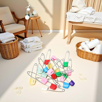 BabyOneStop 20 Count 2-Inch Cloth Diaper Pins for Fasteners
