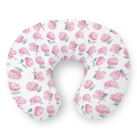 Selgkds Pink Hydrangea Bows Nursing Pillow Covers Preppy Bows Floral Ribbon Soft Stretchy Removable Covers for