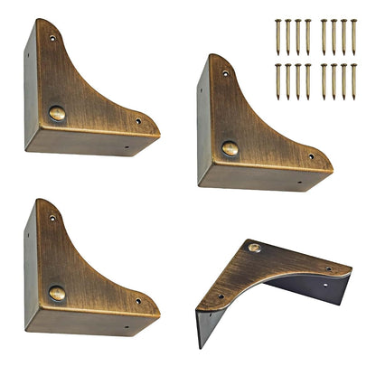 Mewuthede Metal Box Corner Protector, 4pcs Corner Guard Desk Box Edge Safety, Bronze