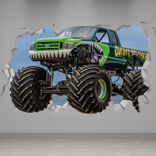 Monster Truck Vinyl Decals - Room Decor Stickers for Boys