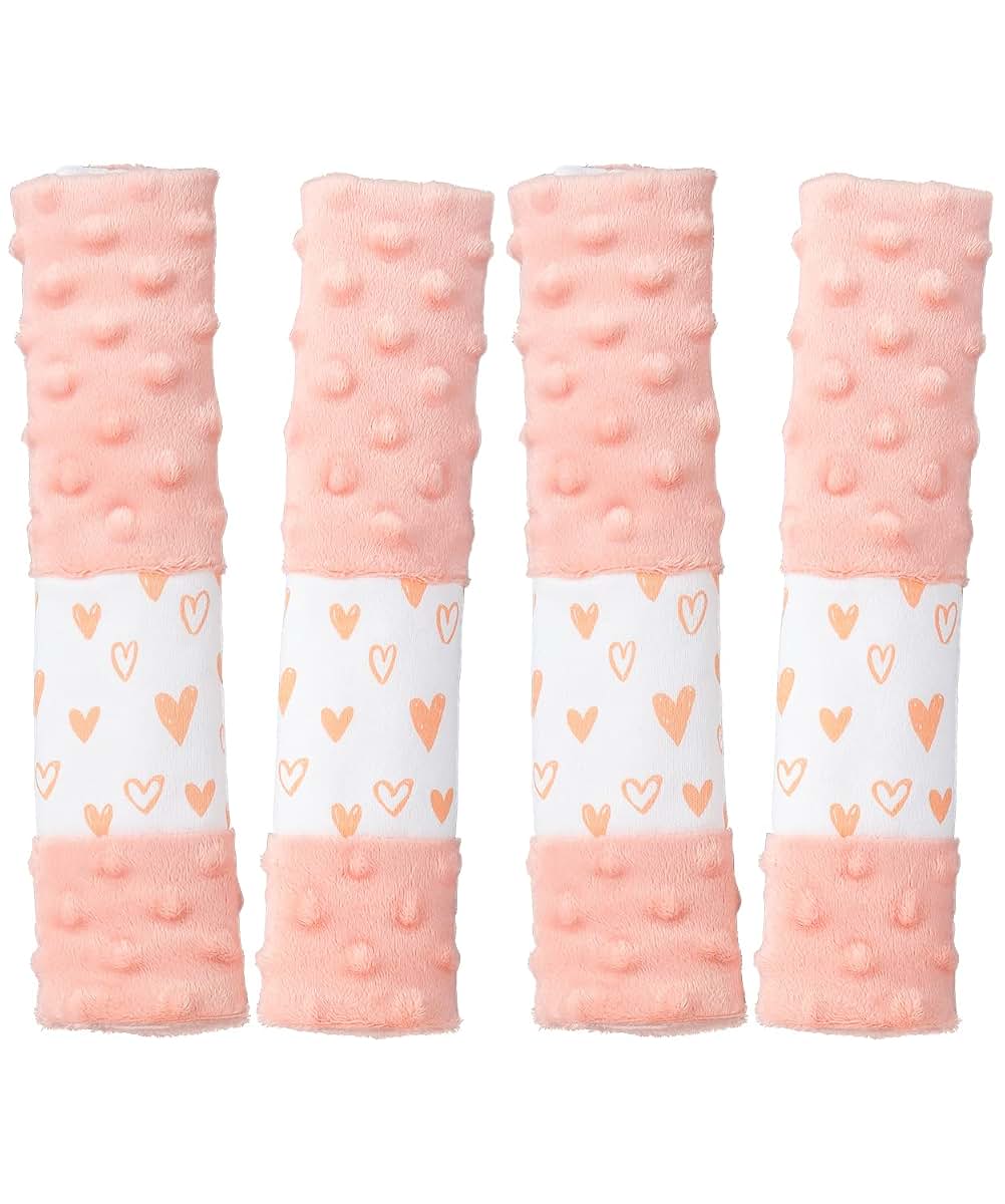 1 one enjoy 4 Pack Car Seat Belt Straps Cover for Baby Kids,Pink Baby Carrier Straps Covers Stroller Strap Pads Baby