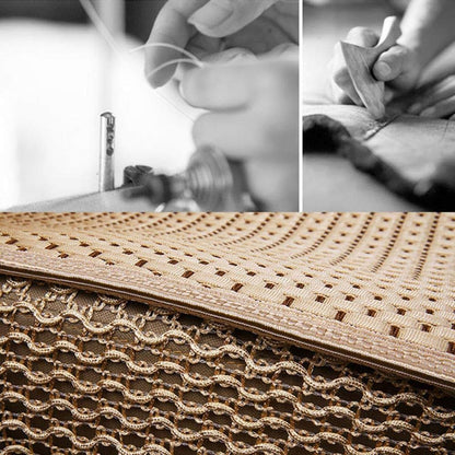 BabyOneStop Ice Silk Car Seat Cushion Hand-Woven Front Seat Cover Gold