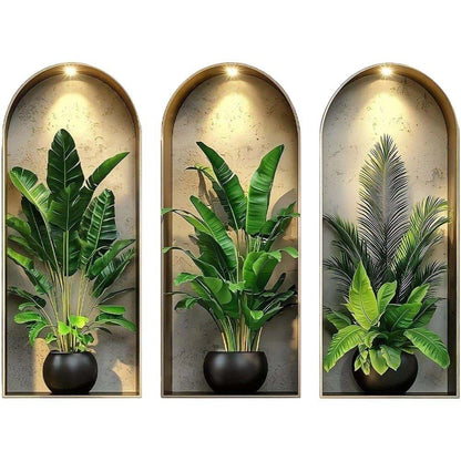 BabyOneStop 3D Watercolor Plant Wall Stickers, Self-Adhesive Potted Vine Decals
