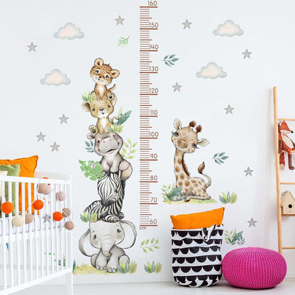 DTLIFEK Jungle Animals Height Chart Wall Decal for Kids