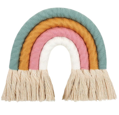 ZWA Handmade Macrame Rainbow Wall Decor for Nursery Kids Room Home Decor