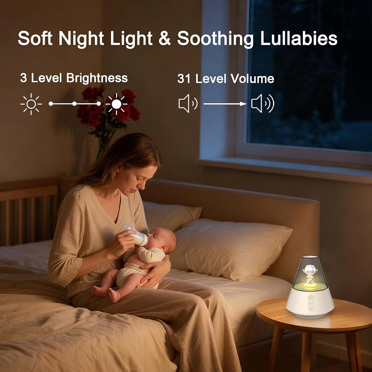 Sound Machine with Night Light for Nursery Care