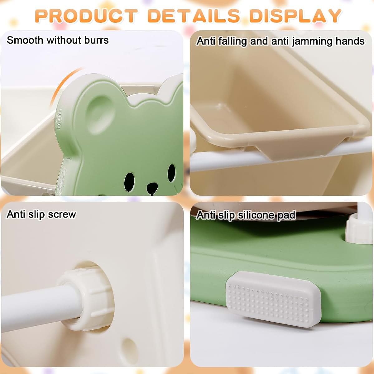 PHSSHOP [Durable Storage] 3-Tier Stackable Plastic Storage Organizer | Modern Traditional Design for Toys, Books