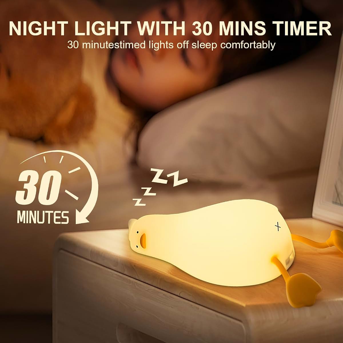 Ocegaoem Benson Squishy Duck Night Light for Nursery & Room Decor