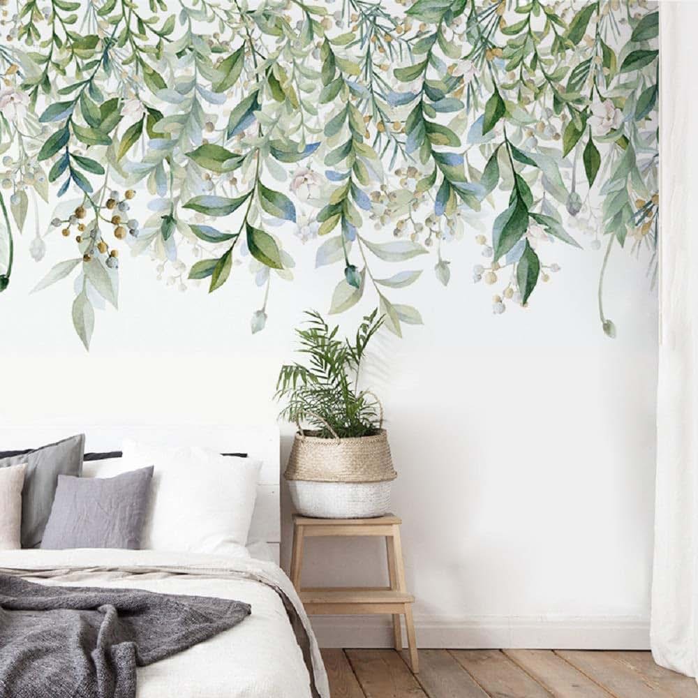 Amazon 3D Removable Hanging Green Leaves Wall Decor