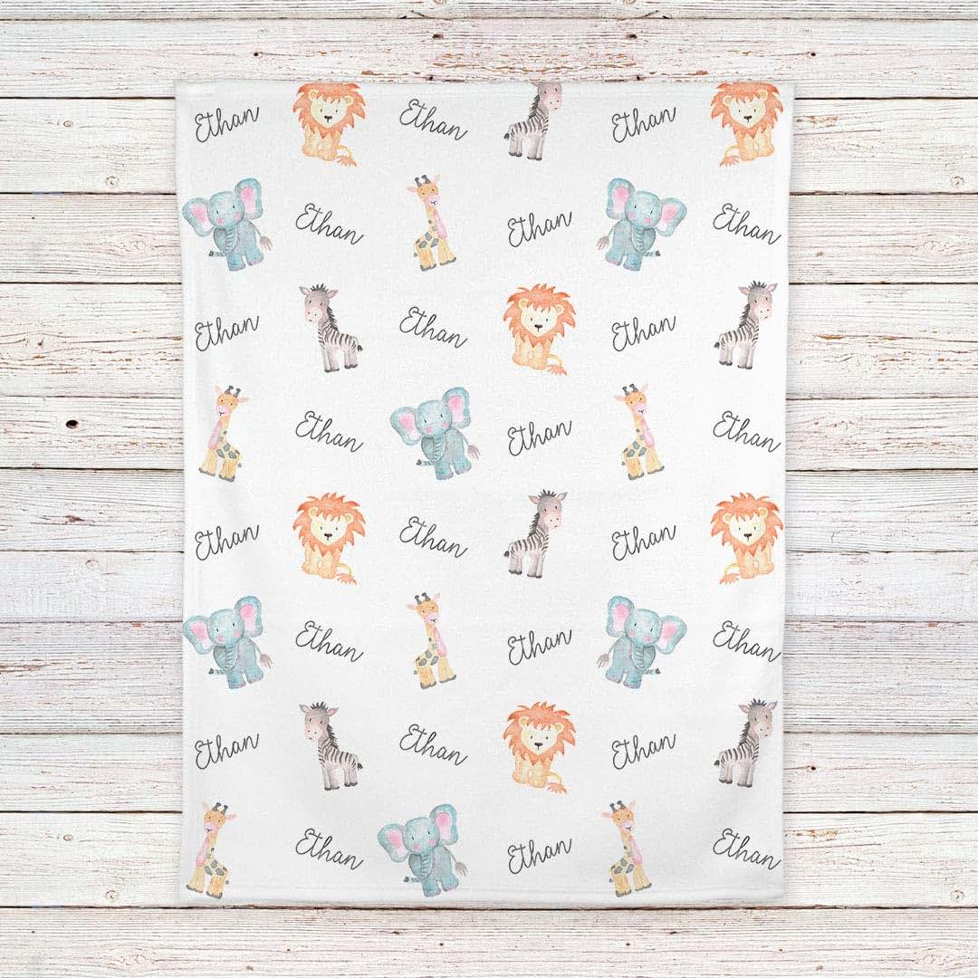 Lovable Gift Co Safari Animals Personalized Baby Blanket (photo 4)