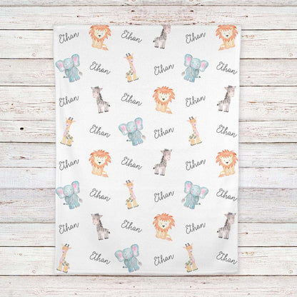 Lovable Gift Co Safari Animals Personalized Baby Blanket (photo 4)