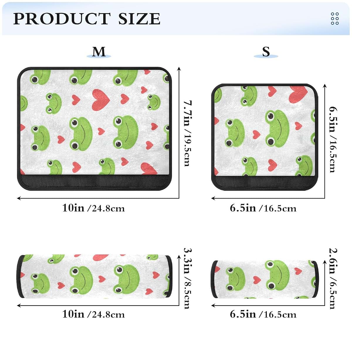 Vdsrup 2 Pack Green Frog Face Seat Belt Covers, Flannelette