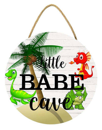 BabyOneStop KPSheng Dinosaur Door Plaque, Wooden Nursery Sign for Boys
