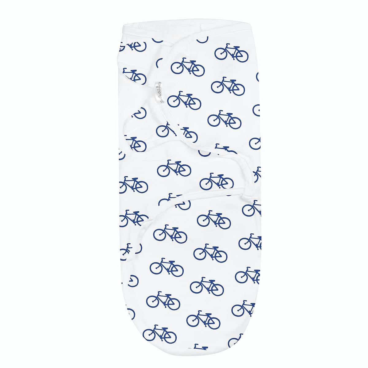 BaeBae Goods Navy Bicycles Swaddle Blanket wrap (S/M) (photo 2)