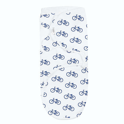 BaeBae Goods Navy Bicycles Swaddle Blanket wrap (S/M) (photo 2)