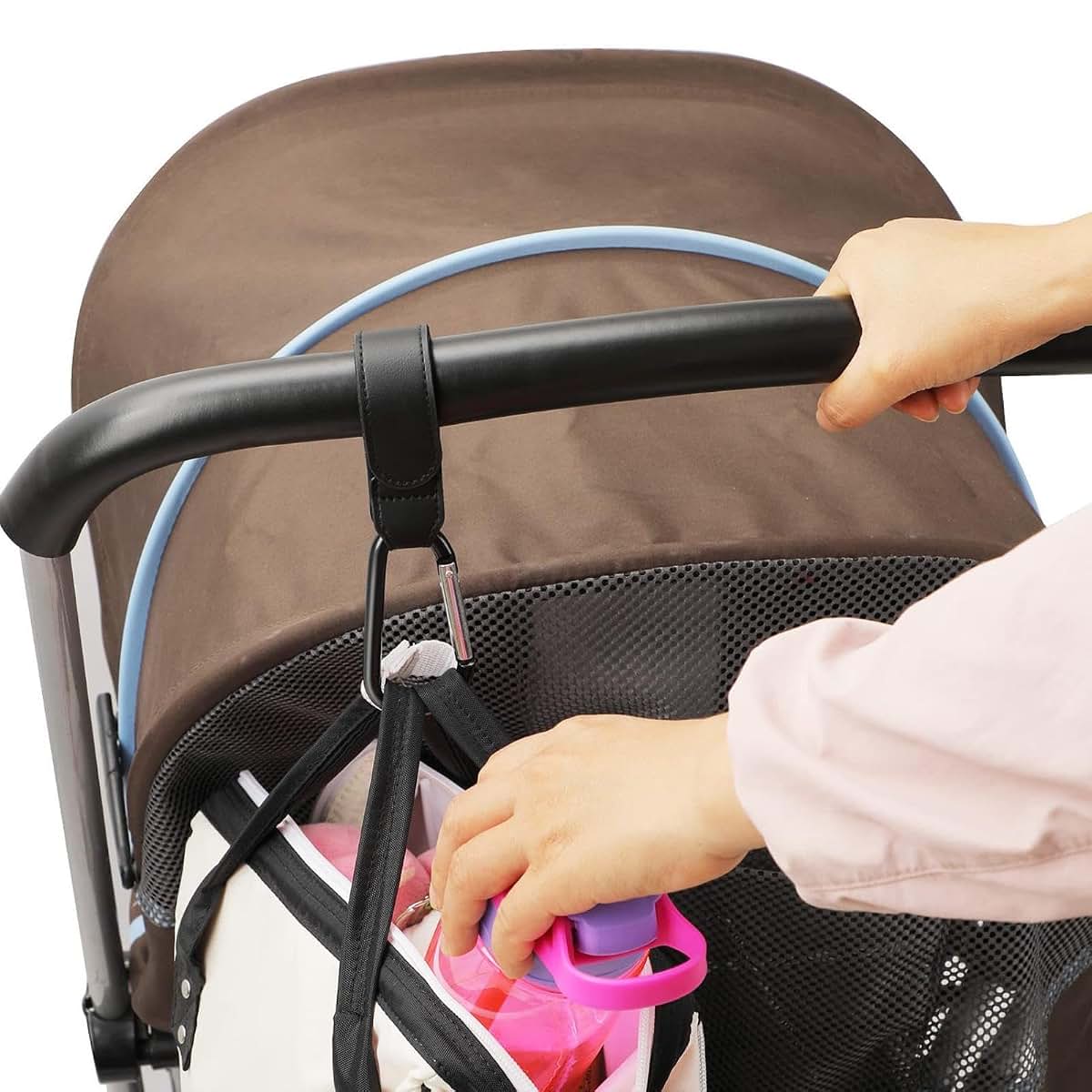 Ghyuopief Stroller Hooks With Carabiner Clip, 2 Pack (photo 3)
