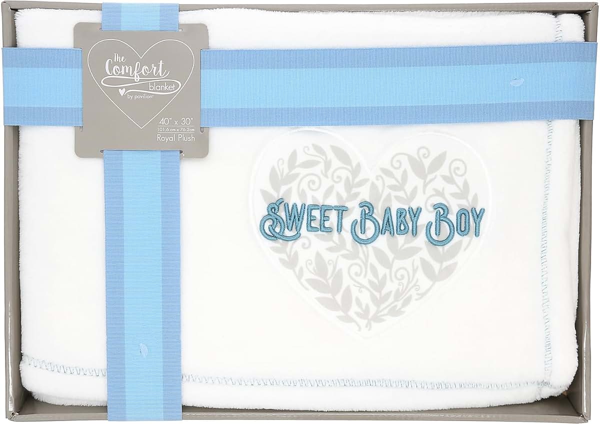 Pavilion Gift Company Sweet Baby Boy Plush Baby Blanket Throw (photo 2)
