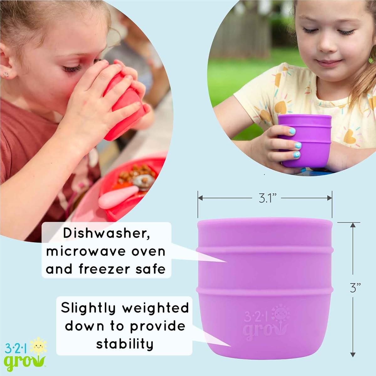 321 Grow Drink With Me Cup Set for Kids Open Cup Training