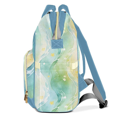 Joyestore Personalized Water Little Flower Custom Mom Bag with Name,Dad and Mom Diaper Backpack for Baby Boys (photo 3)