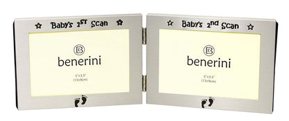 Benerini Baby's 1st and 2nd Scan Picture Twin Folding Photo Frame