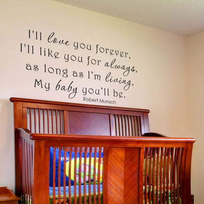 WallPlaza I'll Love You Forever Wall Decal, Teal Matte Vinyl (photo 2)